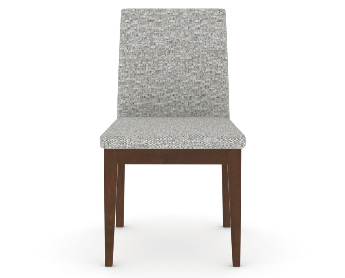 Canadel Upholstered Dining Chair 5038 in 7C Fabric and 19 Cognac Washed, front view