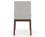 Canadel Upholstered Dining Chair 5038 in 7C Fabric and 19 Cognac Washed, back view