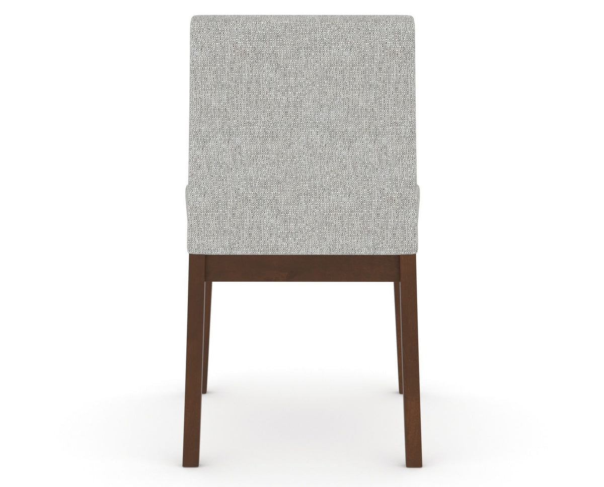 Canadel Upholstered Dining Chair 5038 in 7C Fabric and 19 Cognac Washed, back view