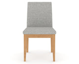 Canadel Upholstered Dining Chair 5038 in 7C Fabric and 20 Caramel Washed, front view