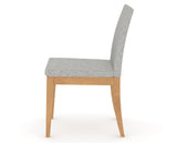 Canadel Upholstered Dining Chair 5038 in 7C Fabric and 20 Caramel Washed, side view