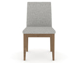 Canadel Upholstered Dining Chair 5038 in 7C Fabric and 25 Pecan Washed, front view