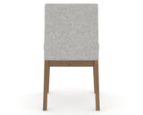 Canadel Upholstered Dining Chair 5038 in 7C Fabric and 25 Pecan Washed, back view