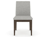 Canadel Upholstered Dining Chair 5038 in 7C Fabric and 29 Hazelnut Washed, front view