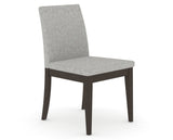 Canadel Upholstered Dining Chair 5038 in 7C Fabric and 59 Davy's Grey, three-quarter view