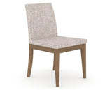 Canadel Upholstered Dining Chair 5038 in FP Crypton® and 25 Pecan Washed, three-quarter view