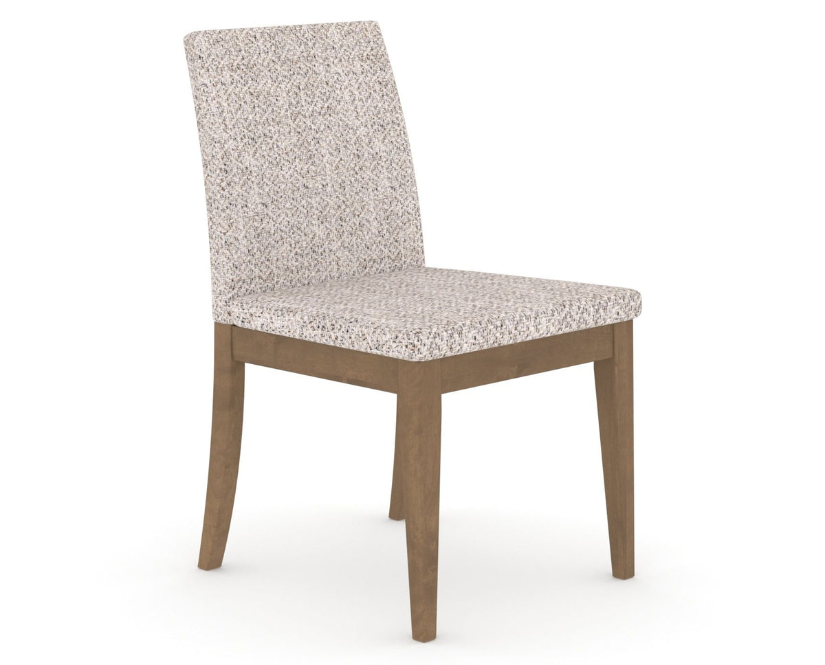 Canadel Upholstered Dining Chair 5038 in FP Crypton® and 25 Pecan Washed, three-quarter view