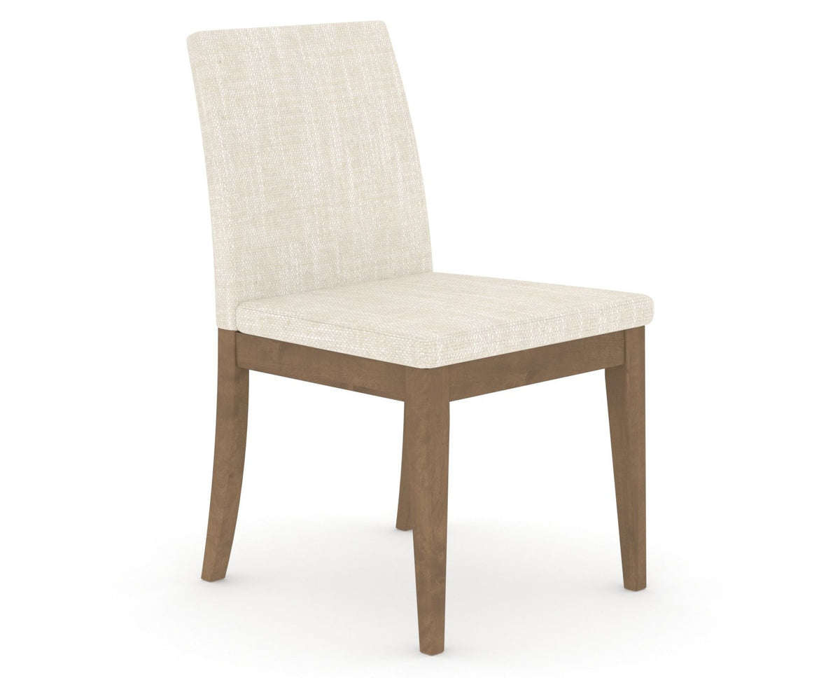 Canadel Upholstered Dining Chair 5038 in FT InsideOut® and 25 Pecan Washed, three-quarter view