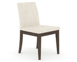 Canadel Upholstered Dining Chair 5038 in FT InsideOut® and 29 Hazelnut Washed, three-quarter view