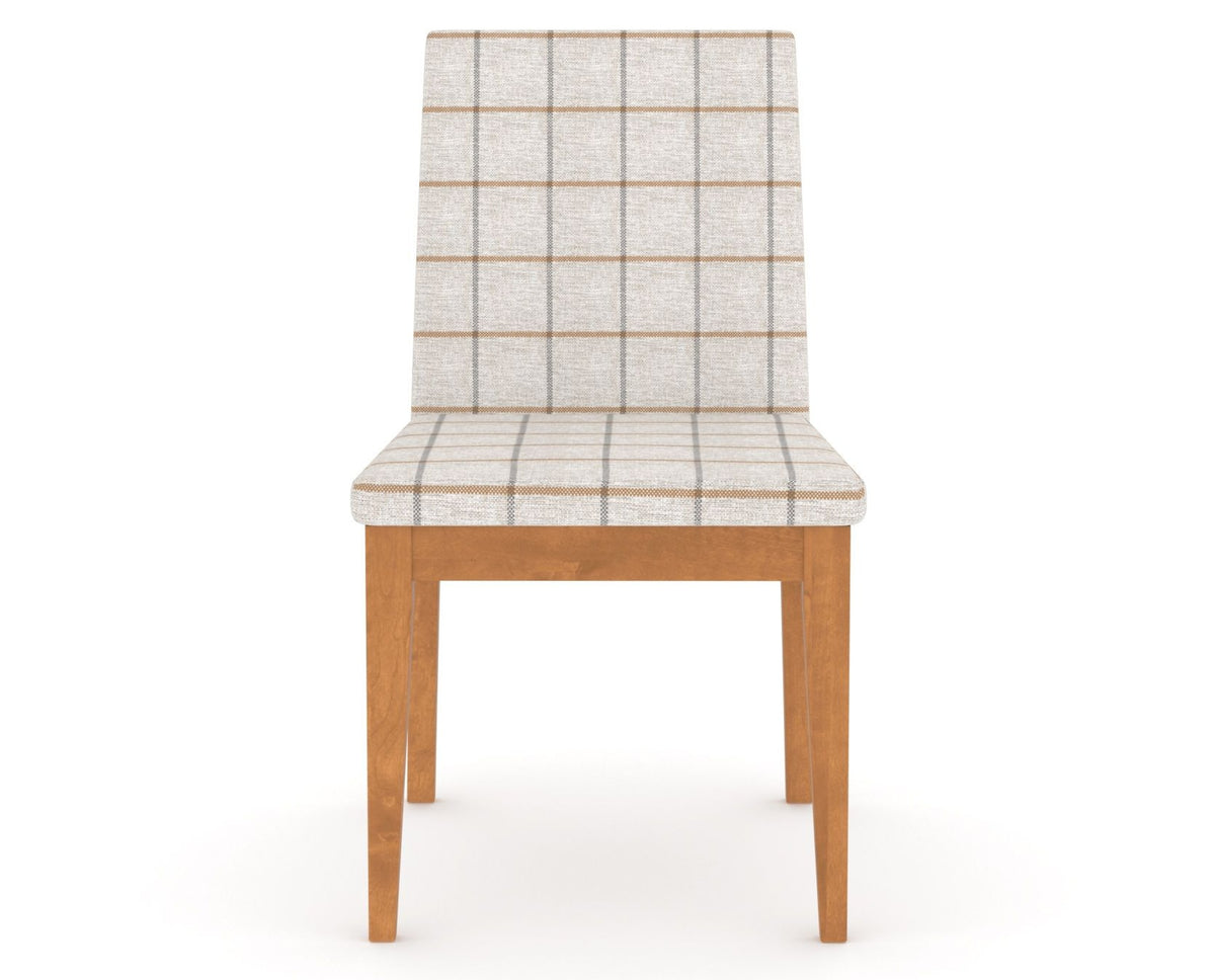 Canadel Upholstered Dining Chair 5038 in OZ Fabric and 01 Honey Washed, front view