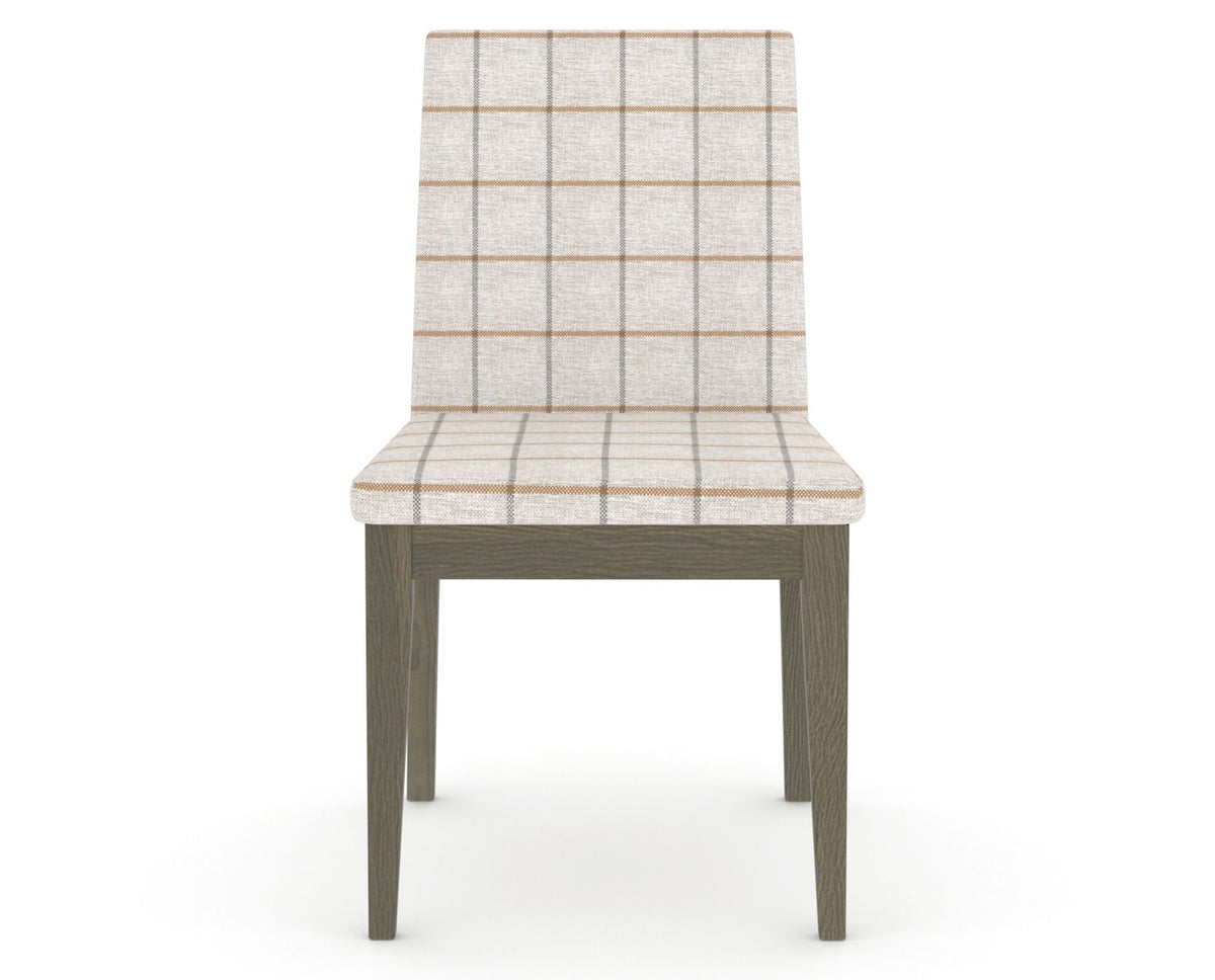 Canadel Upholstered Dining Chair 5038 in OZ Fabric and 08 Shadow, front view