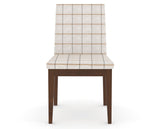 Canadel Upholstered Dining Chair 5038 in OZ Fabric and 19 Cognac Washed, front view