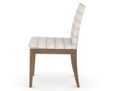 Canadel Upholstered Dining Chair 5038 in OZ Fabric and 25 Pecan Washed, side view