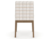 Canadel Upholstered Dining Chair 5038 in OZ Fabric and 25 Pecan Washed, back view