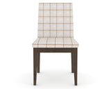 Canadel Upholstered Dining Chair 5038 in OZ Fabric and 29 Hazelnut Washed, front view