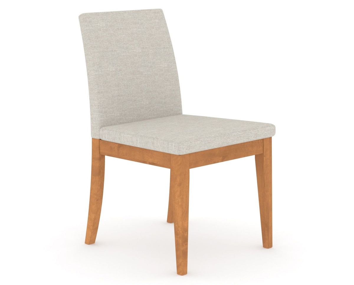 Canadel Upholstered Dining Chair 5038 in Honey Washed, three-quarter view