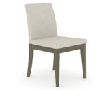Canadel Upholstered Dining Chair 5038 in TB Fabric and 08 Shadow, three-quarter view