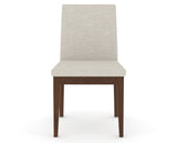 Canadel Upholstered Dining Chair 5038 in TB Fabric and 19 Cognac Washed, front view
