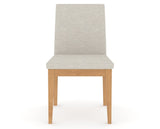 Canadel Upholstered Dining Chair 5038 in TB Fabric and 20 Caramel Washed, front view