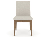 Canadel Upholstered Dining Chair 5038 in TB Fabric and 25 Pecan Washed, front view