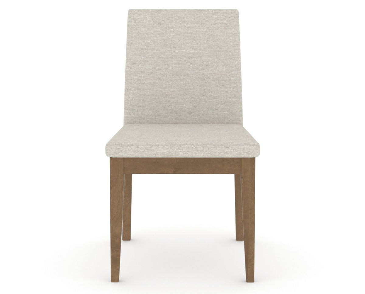 Canadel Upholstered Dining Chair 5038 in TB Fabric and 25 Pecan Washed, front view