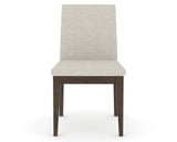Canadel Upholstered Dining Chair 5038 in TB Fabric and 29 Hazelnut Washed, front view