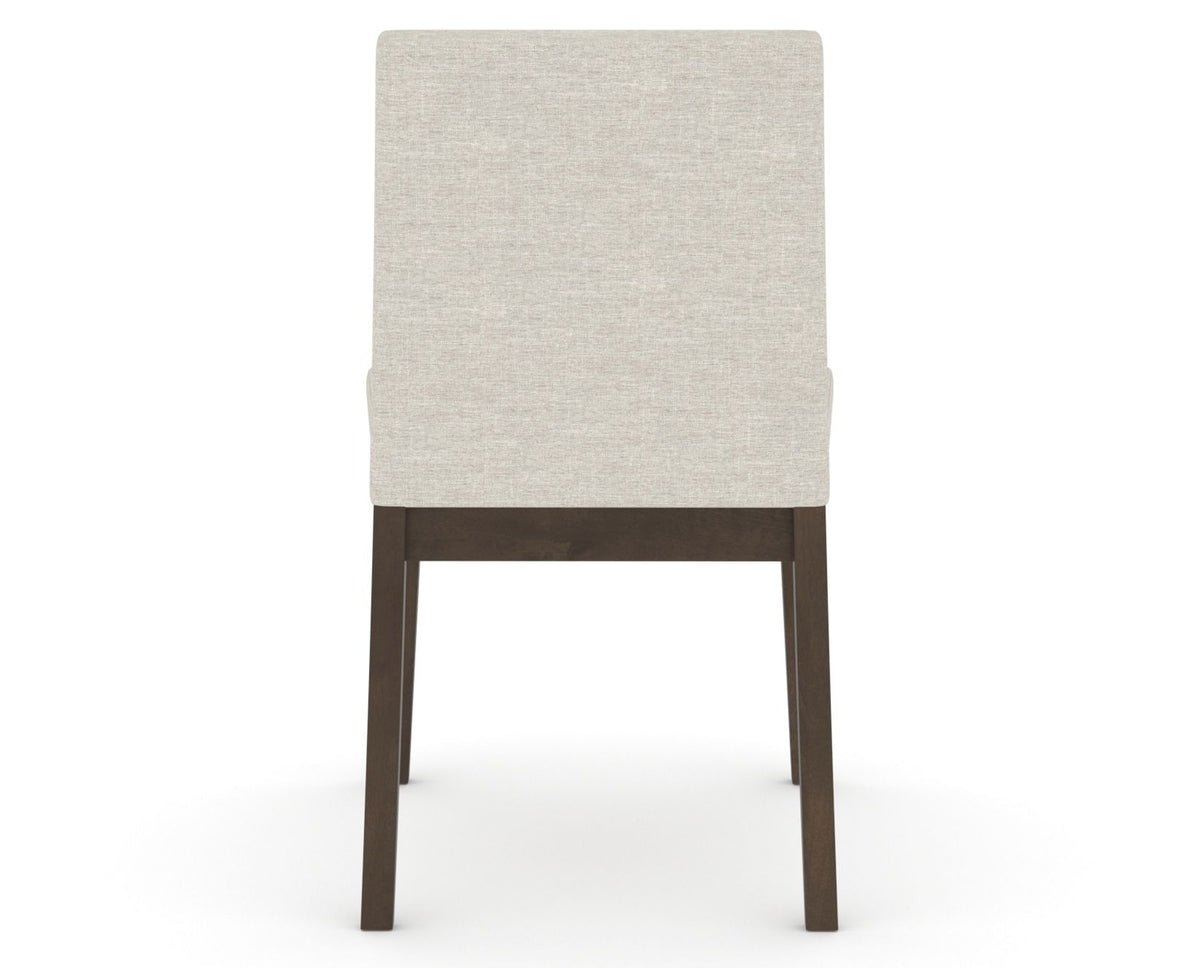 Canadel Upholstered Dining Chair 5038 in TB Fabric and 29 Hazelnut Washed, back view