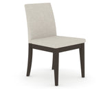 Canadel Upholstered Dining Chair 5038 in TB Fabric and 59 Davy's Grey, three-quarter view