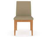 Canadel Upholstered Dining Chair 5038 in XY Faux Leather and 01 Honey Washed, front view