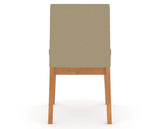 Canadel Upholstered Dining Chair 5038 in XY Faux Leather and 01 Honey Washed, back view