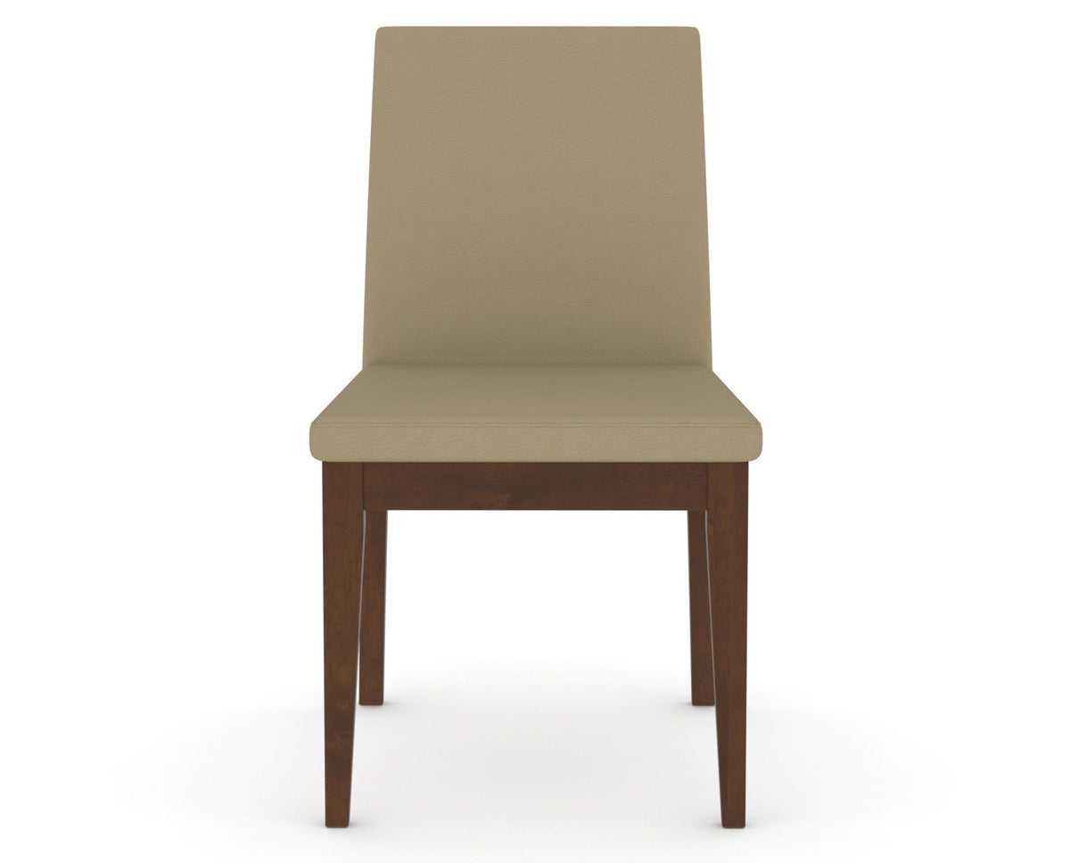 Canadel Upholstered Dining Chair 5038 in XY Faux Leather and 19 Cognac Washed, front view