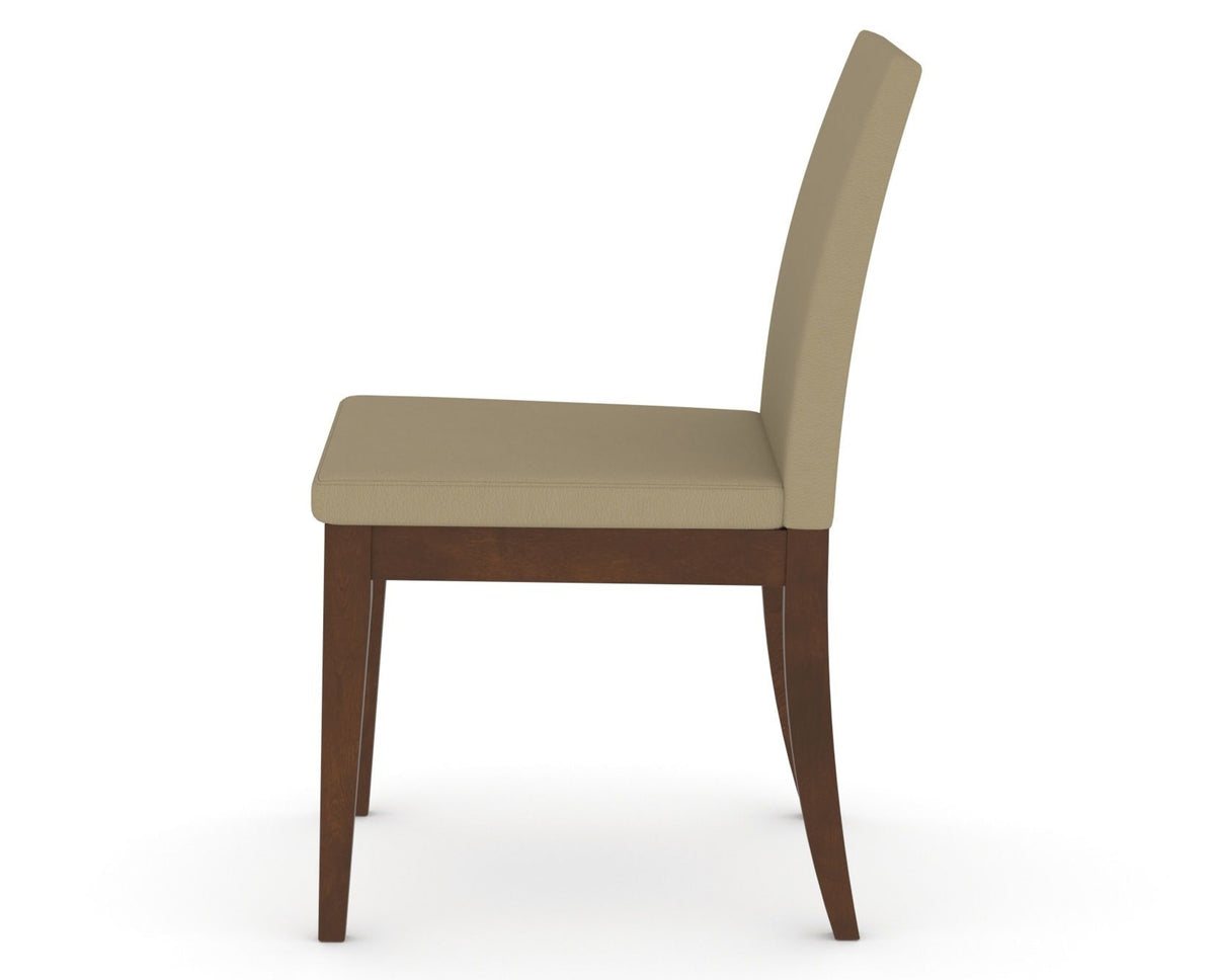 Canadel Upholstered Dining Chair 5038 in XY Faux Leather and 19 Cognac Washed, side view