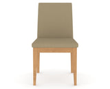 Canadel Upholstered Dining Chair 5038 in XY Faux Leather and 20 Caramel Washed, front view