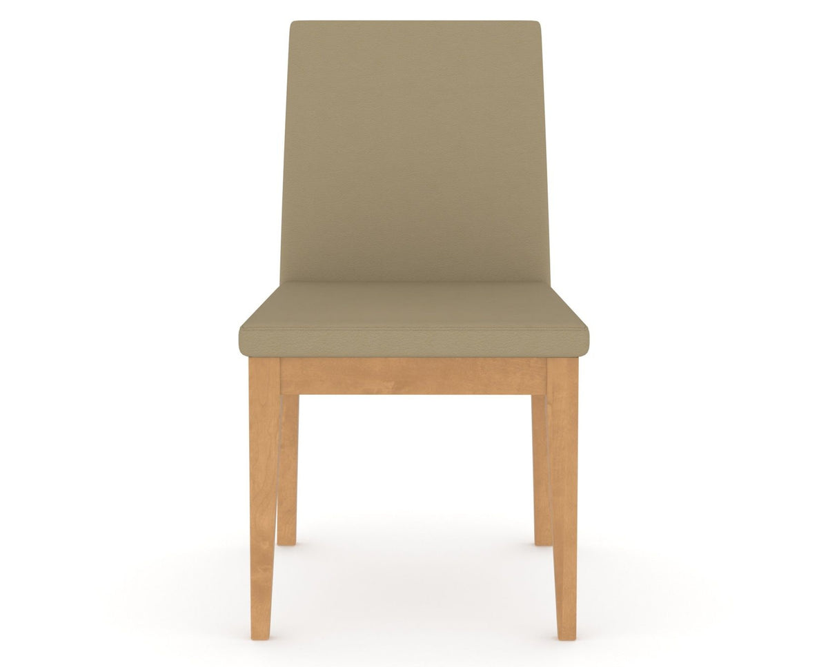 Canadel Upholstered Dining Chair 5038 in XY Faux Leather and 20 Caramel Washed, front view