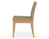 Canadel Upholstered Dining Chair 5038 in XY Faux Leather and 20 Caramel Washed, side view