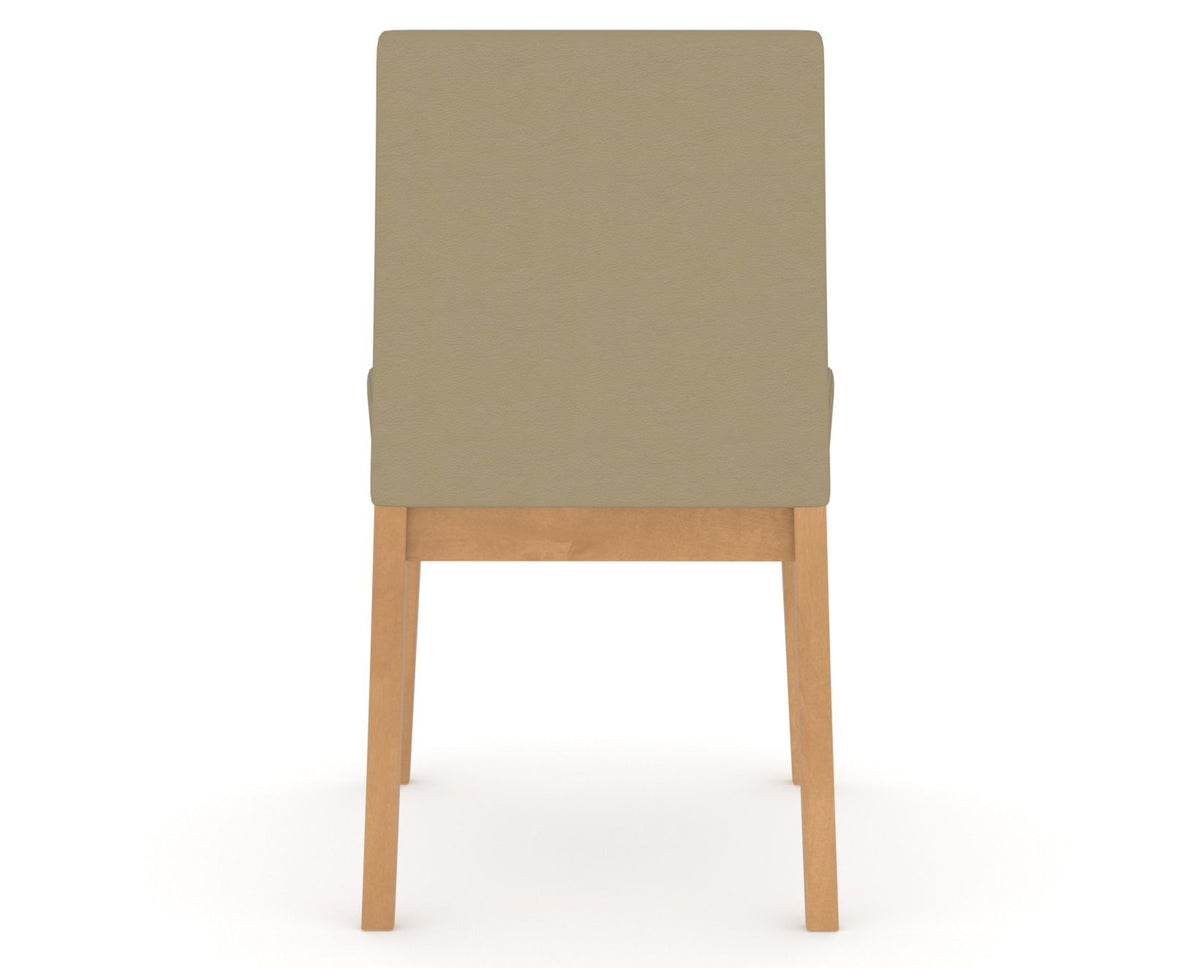 Canadel Upholstered Dining Chair 5038 in XY Faux Leather and 20 Caramel Washed, back view