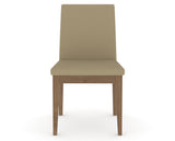 Canadel Upholstered Dining Chair 5038 in XY Faux Leather and 25 Pecan Washed, front view