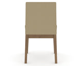 Canadel Upholstered Dining Chair 5038 in XY Faux Leather and 25 Pecan Washed, back view