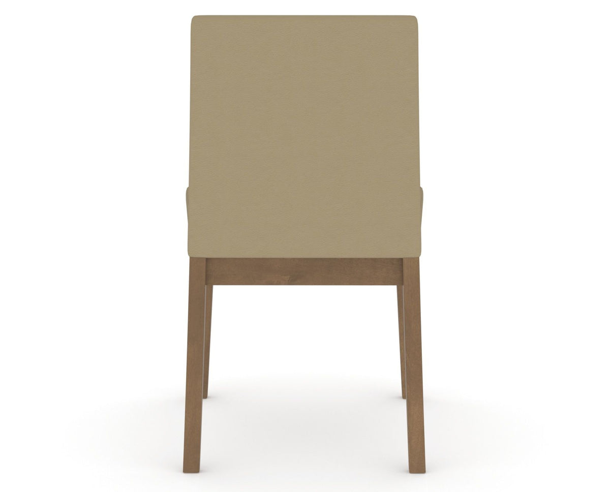 Canadel Upholstered Dining Chair 5038 in XY Faux Leather and 25 Pecan Washed, back view