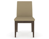 Canadel Upholstered Dining Chair 5038 in XY Faux Leather and 29 Hazelnut Washed, front view