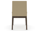 Canadel Upholstered Dining Chair 5038 in XY Faux Leather and 29 Hazelnut Washed, back view