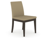 Canadel Upholstered Dining Chair 5038 in XY Faux Leather and 59 Davy's Grey, three-quarter view