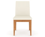 Canadel Upholstered Dining Chair 5038 in YJ Faux Leather and 01 Honey Washed, front view