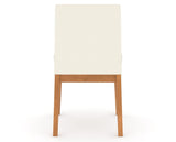 Canadel Upholstered Dining Chair 5038 in YJ Faux Leather and 01 Honey Washed, back view