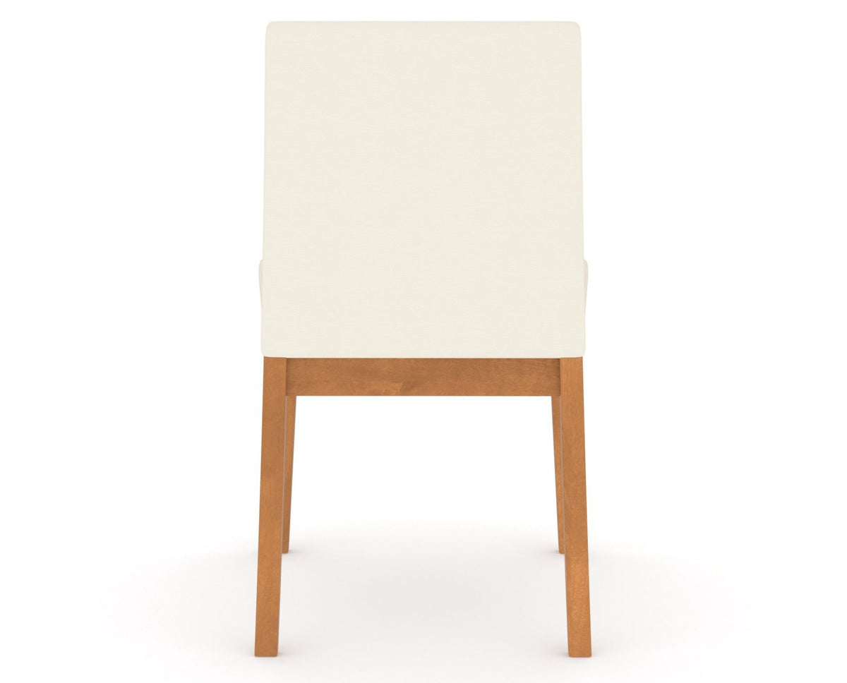 Canadel Upholstered Dining Chair 5038 in YJ Faux Leather and 01 Honey Washed, back view