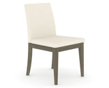 Canadel Upholstered Dining Chair 5038 in YJ Faux Leather and 08 Shadow, three-quarter view