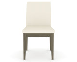 Canadel Upholstered Dining Chair 5038 in YJ Faux Leather and 08 Shadow, front view