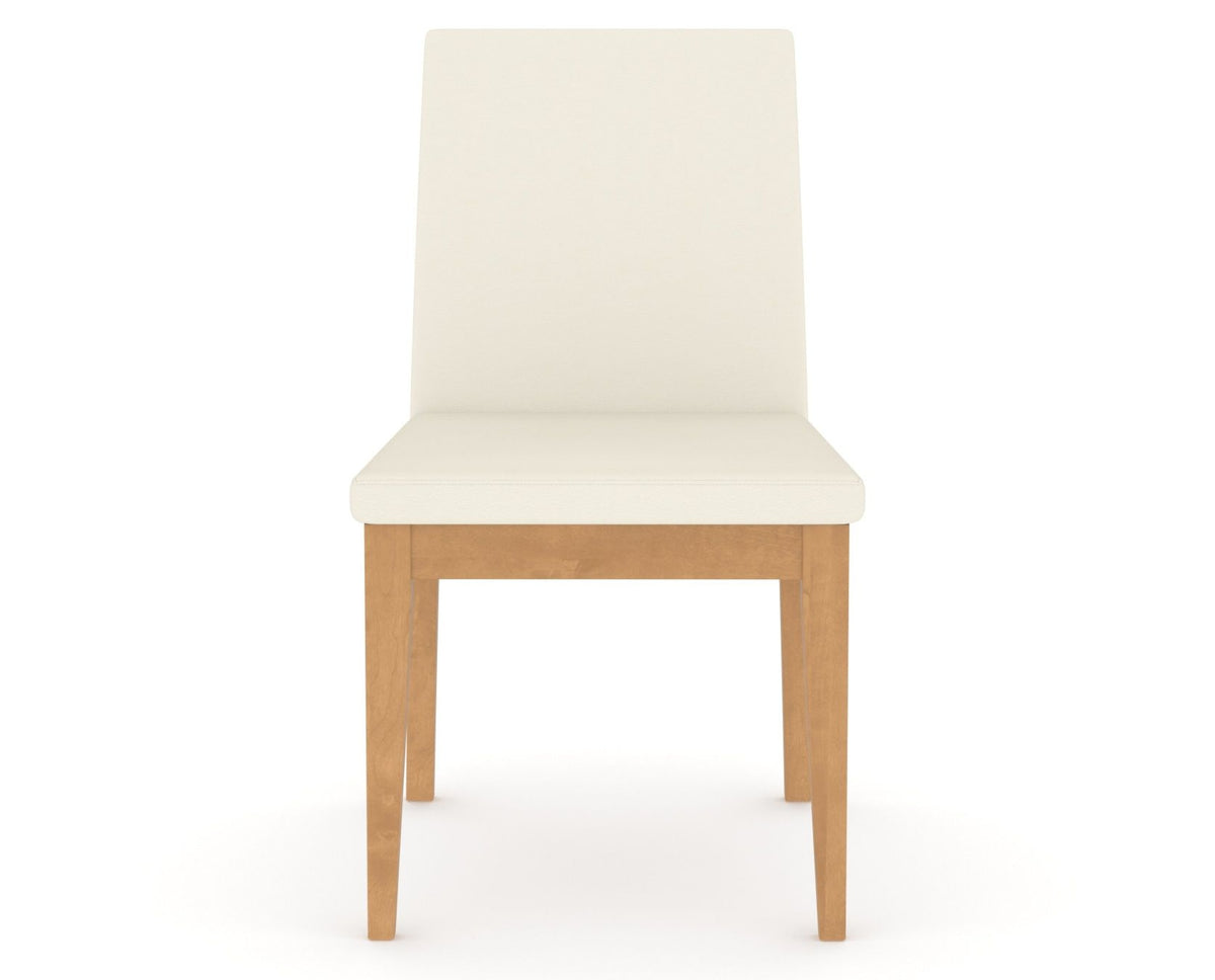 Canadel Upholstered Dining Chair 5038 in YJ Faux Leather and 20 Caramel Washed, front view