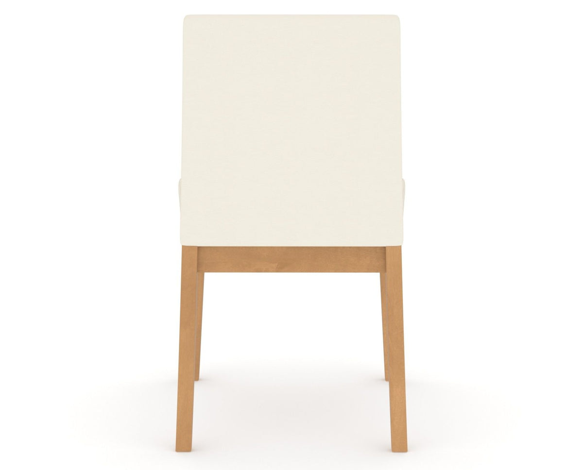 Canadel Upholstered Dining Chair 5038 in YJ Faux Leather and 20 Caramel Washed, back view