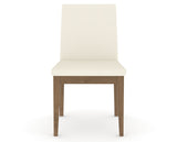 Canadel Upholstered Dining Chair 5038 in YJ Faux Leather and 25 Pecan Washed, front view